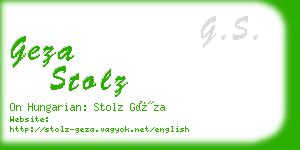 geza stolz business card